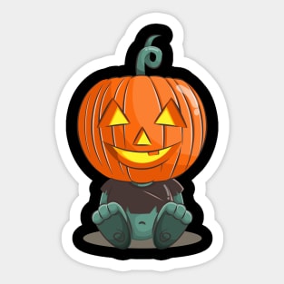 Cute pumpkin head monster Sticker